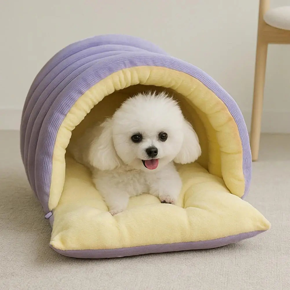 Dogs & Cats Soft Fleece Bed with Removable Washable Cover Cozy Cave
